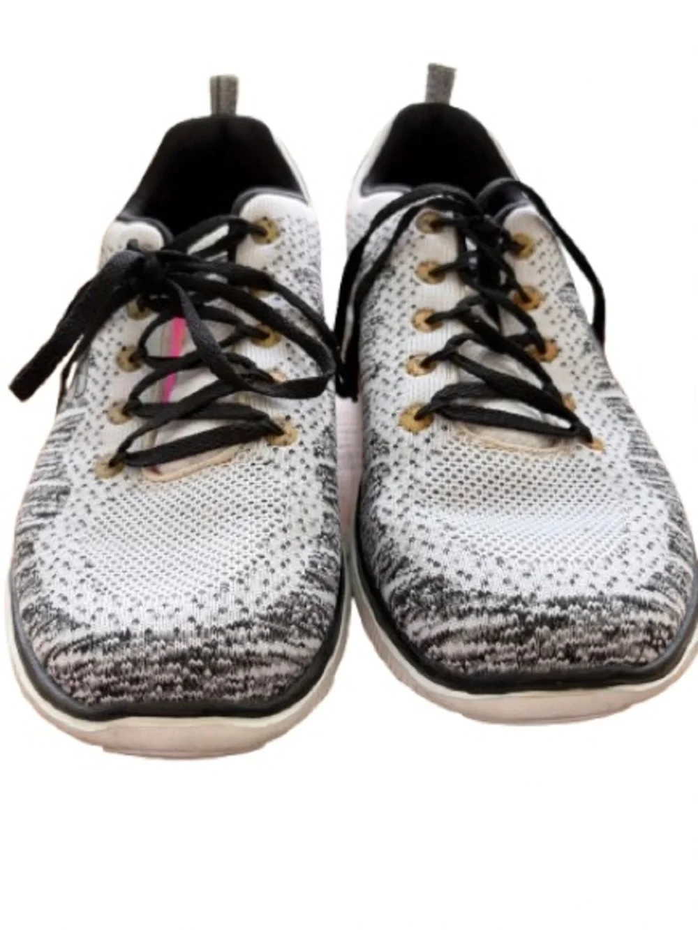 SKECHERS Knit Athletic Sneakers Memory Foam Walking Shoes 11877W Black White 10 - Picture 6 of 16